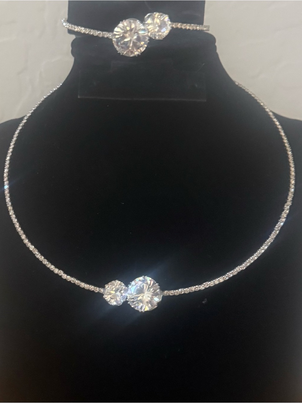 Sparkling Rhinestone Choker & Bracelet Set | Bridal | Prom | Wedding Jewelry